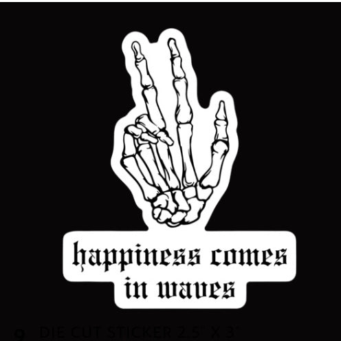 happiness comes in waves | die cut sticker