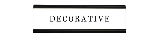 decorative | dramatically disengaged desk sign