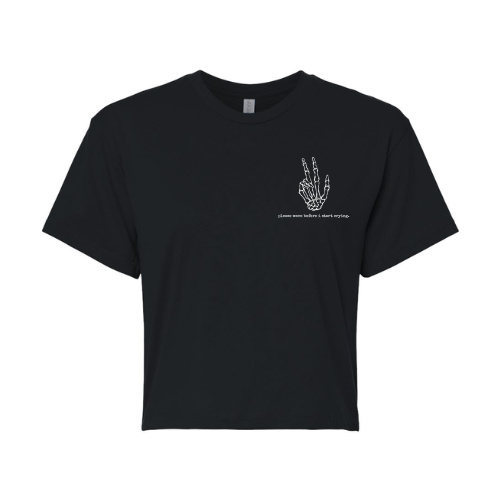 please wave before i start crying | rock bottom adventure cropped tee