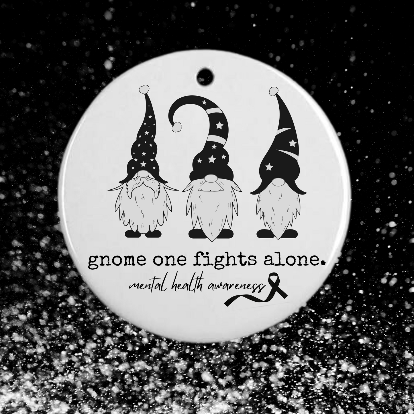 gnome one fights alone | cheeky holiday ornament