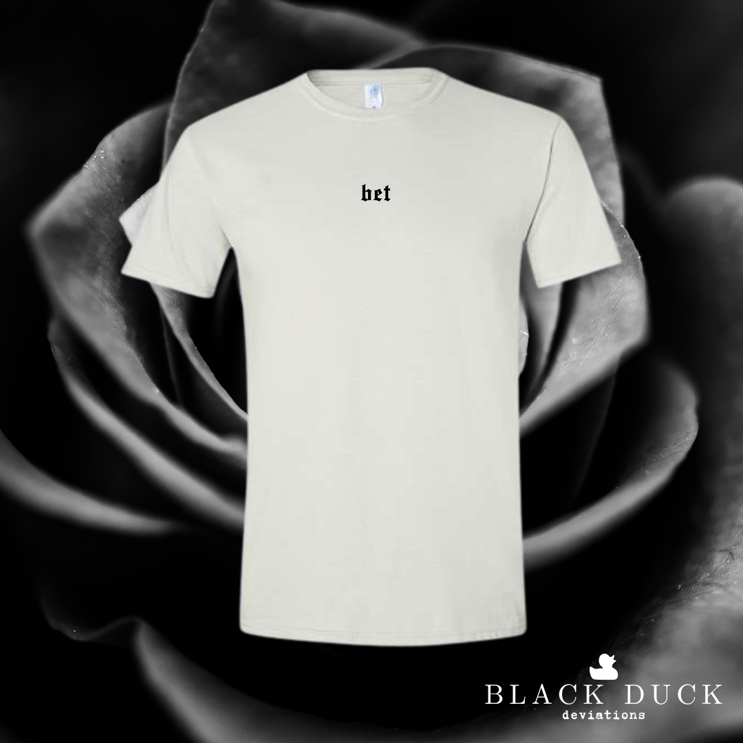 bet | monochromatic embroidered apparel | sweatshirt, hoodie, or t-shirt