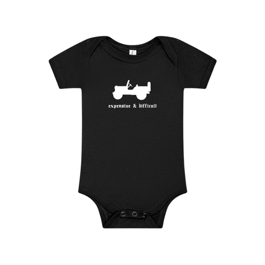 expensive & difficult | tiny trail terror onesie