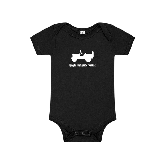 high maintenance | tiny trail terror onesie