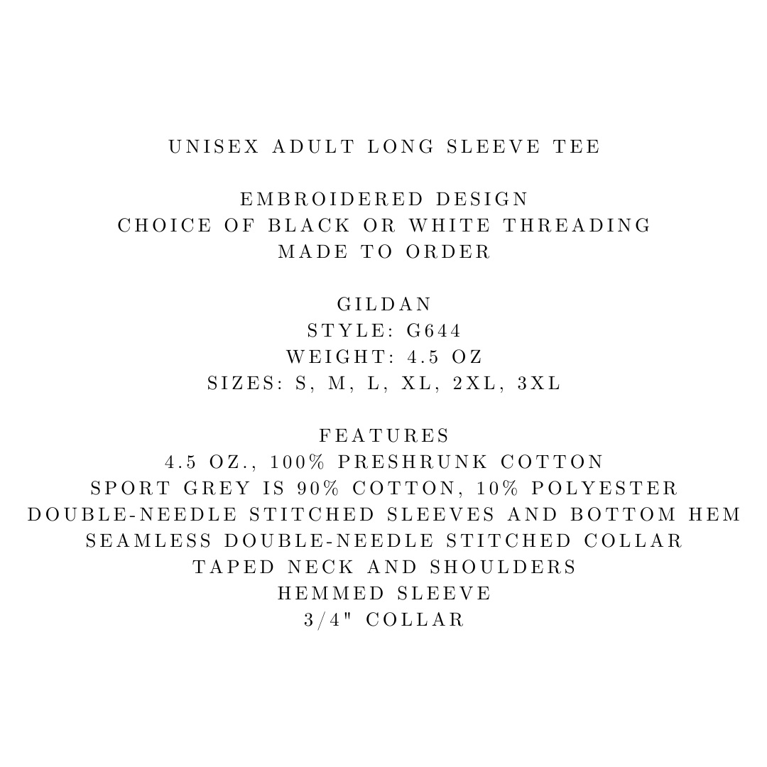 if i'm too much, go find less | monochromatic embroidered apparel | sweatshirt, hoodie, or t-shirt