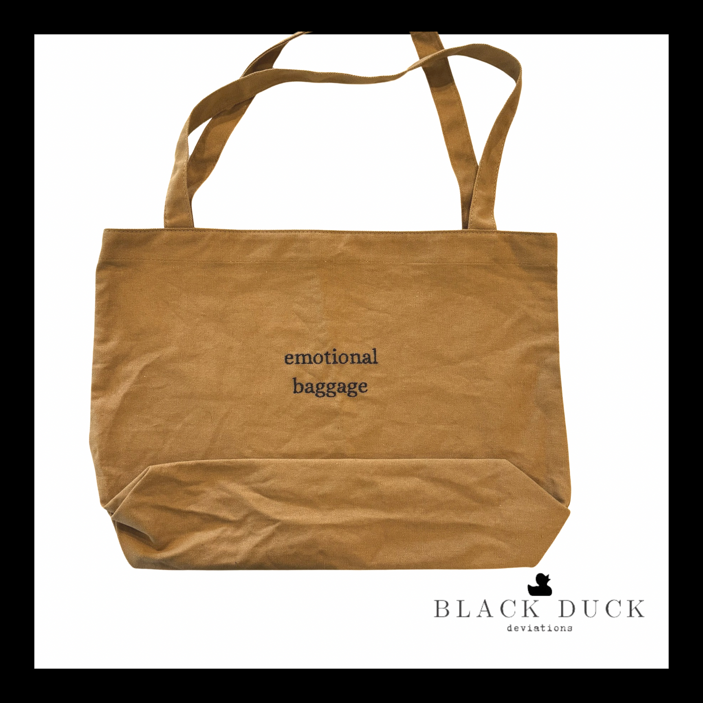 emotional baggage | large embroidered canvas tote