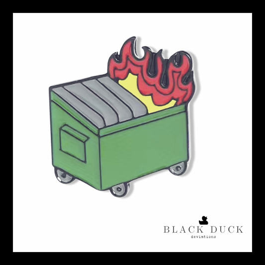 dumpster fire | brooch