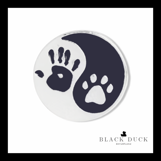 yin yang hand and paw | brooch