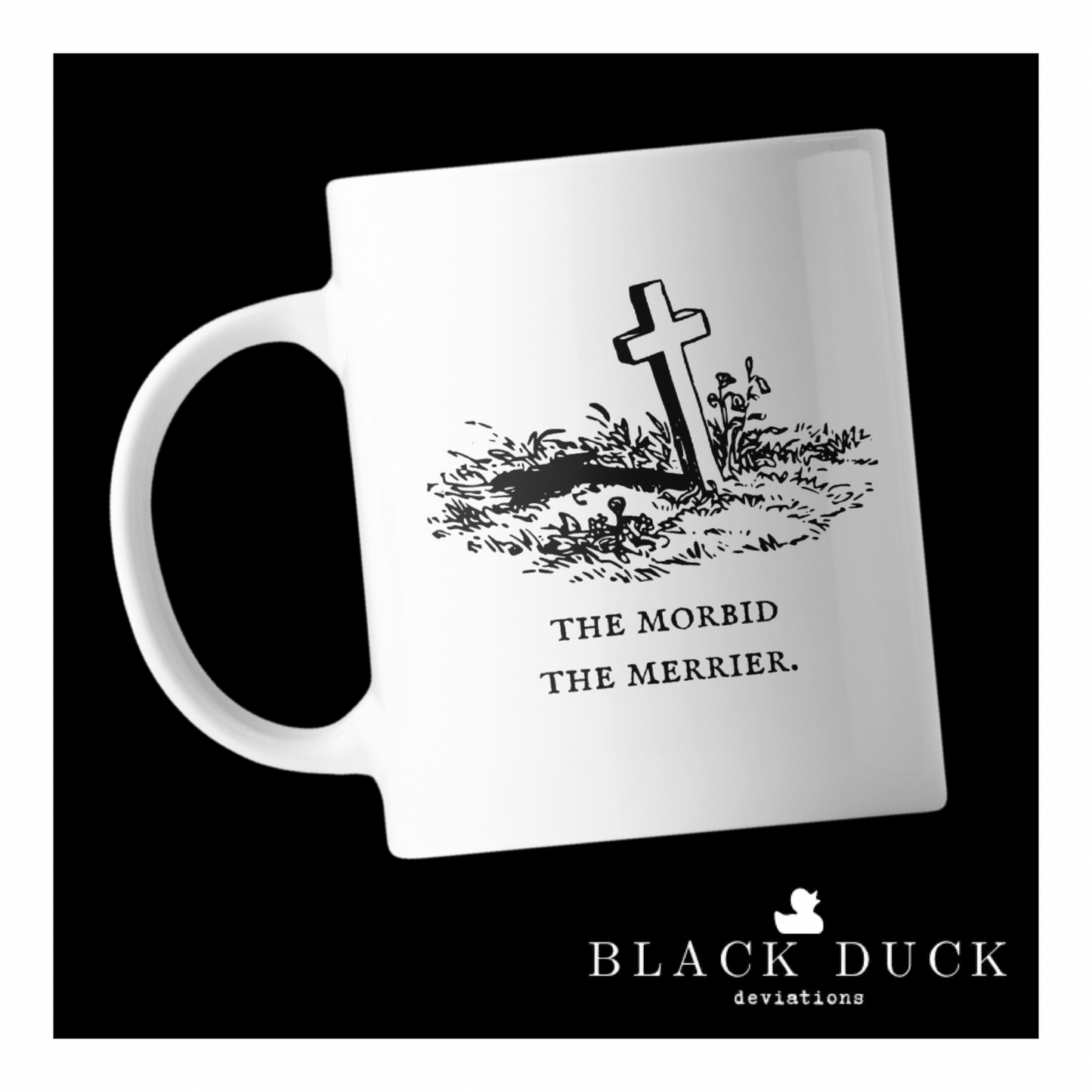 the morbid the merrier | deviant coffee mug