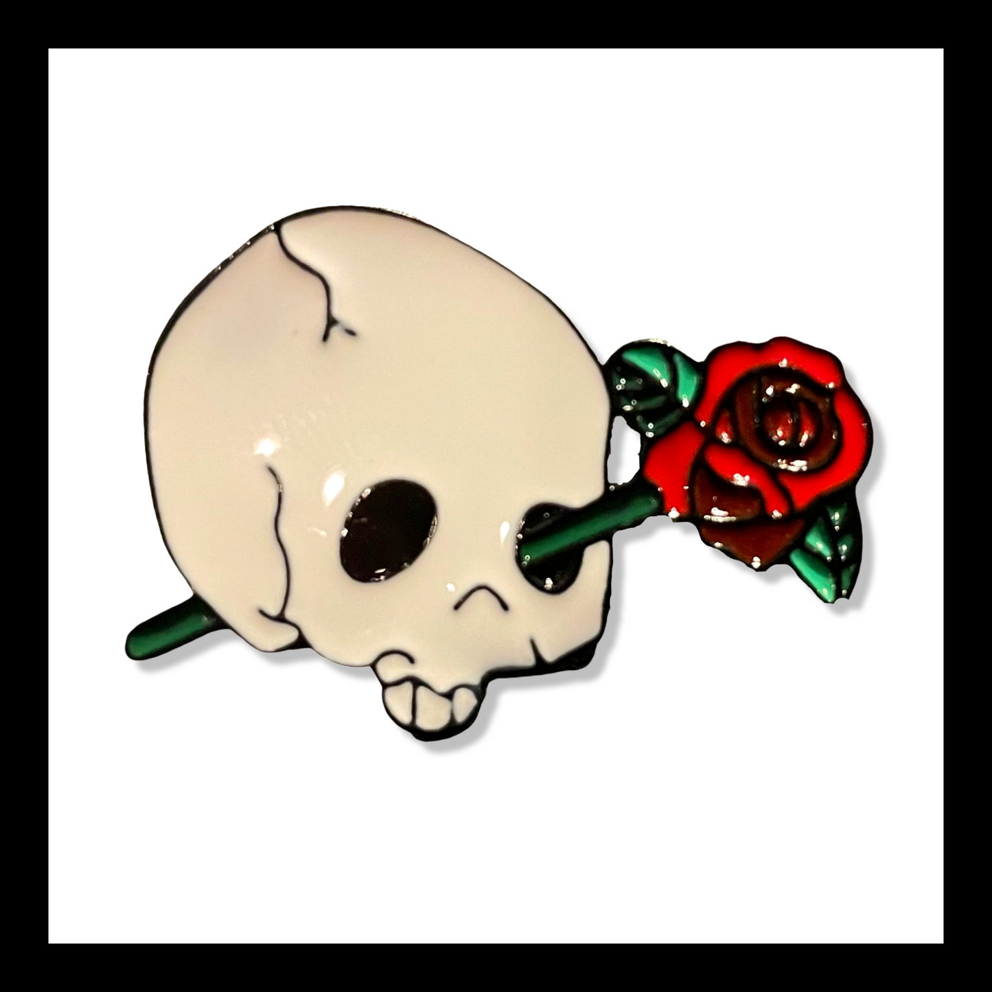 skull + rose | brooch