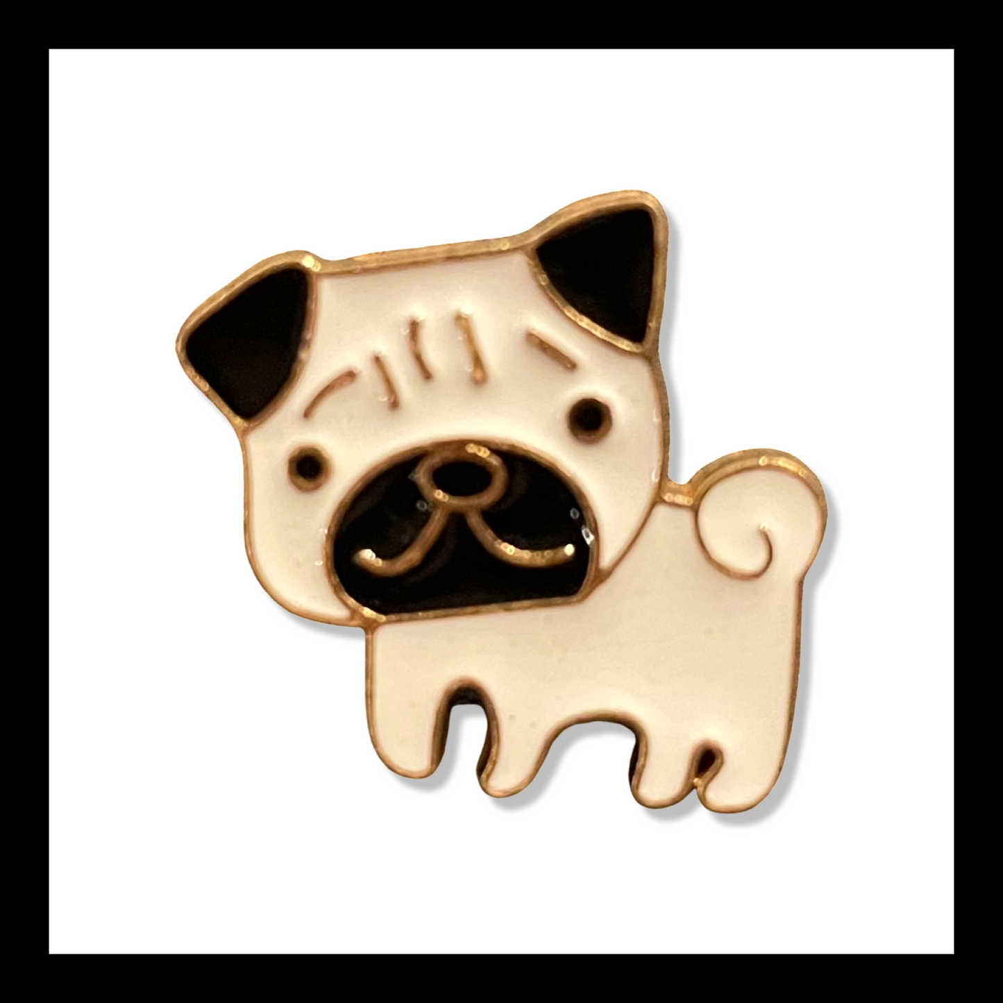 cute pug pup | brooch