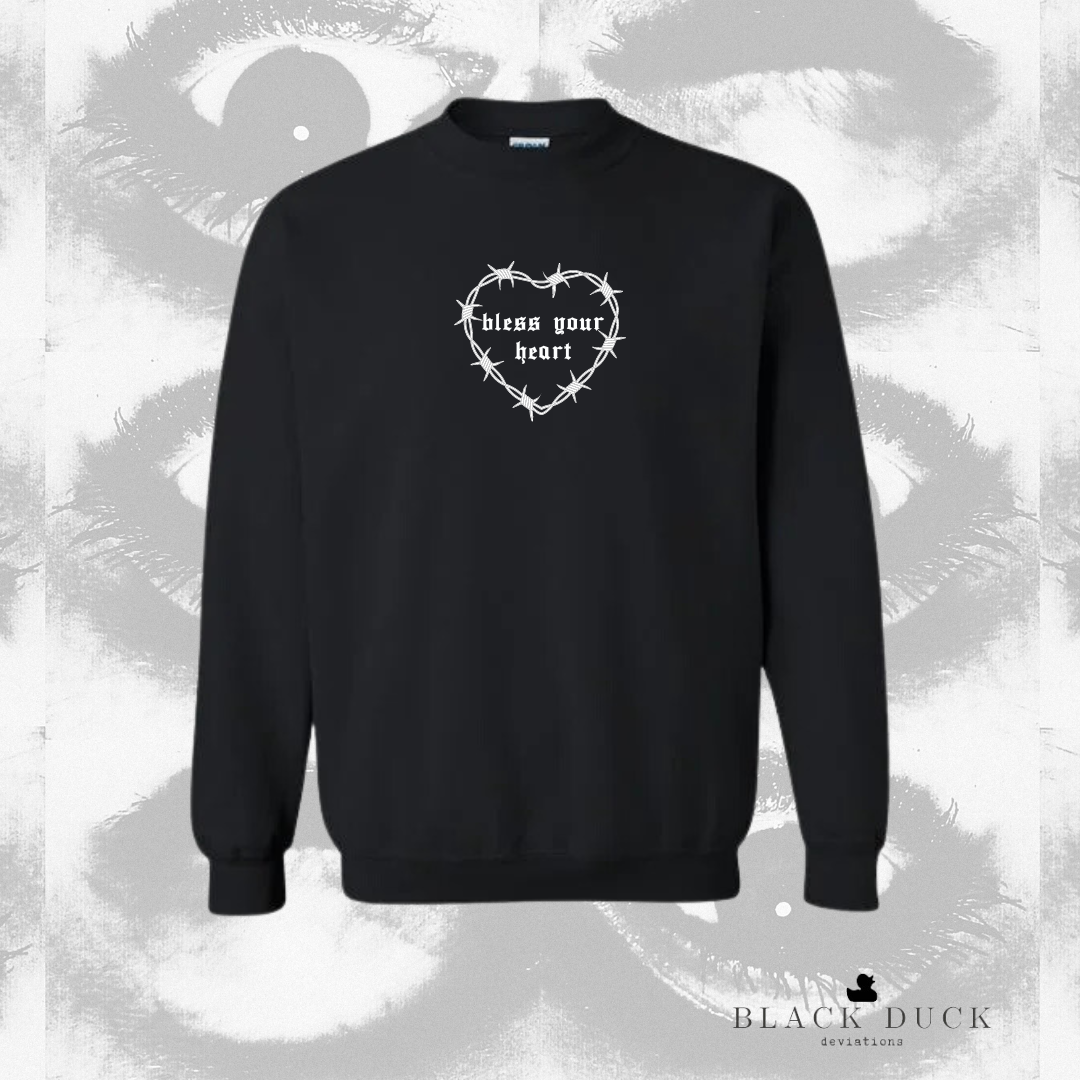 bless your heart | monochromatic embroidered apparel | sweatshirt, hoodie, or t-shirt