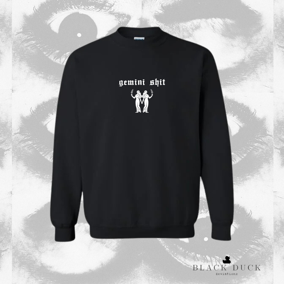 gemini shit | monochromatic embroidered apparel | sweatshirt, hoodie, or t-shirt