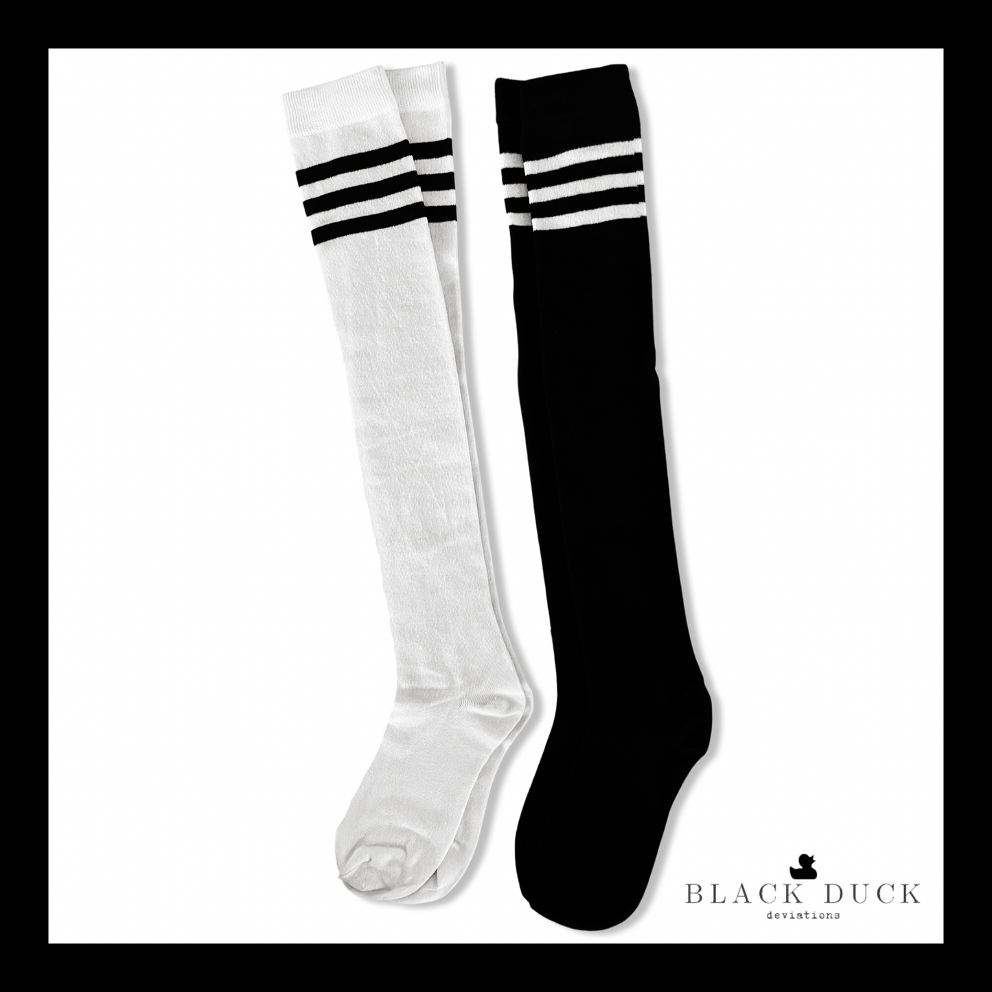 black and white stripes | knee-high socks