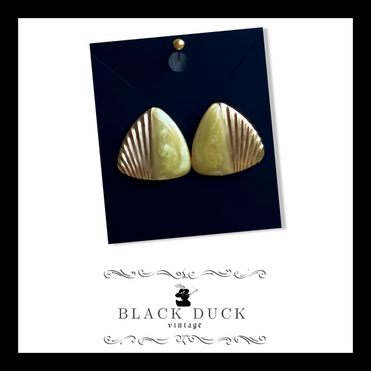 yellow and gold triangle studs | Black Duck Vintage