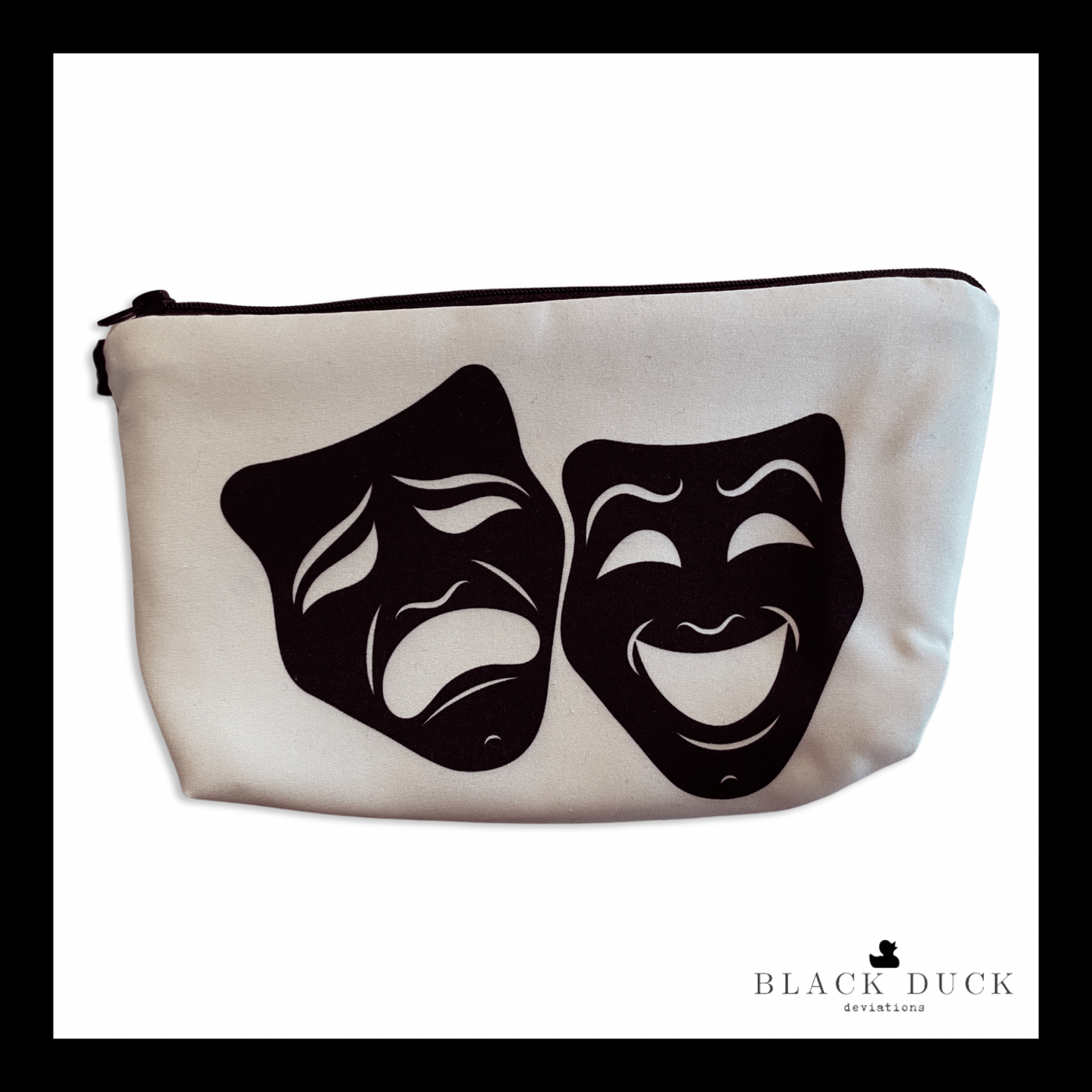 black mask cosmetic bag